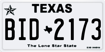 TX license plate BID2173