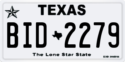 TX license plate BID2279