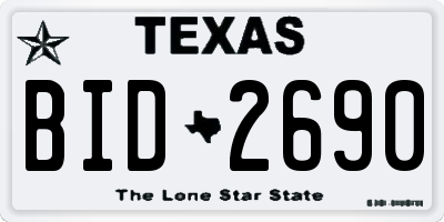 TX license plate BID2690