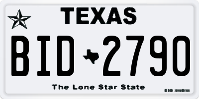 TX license plate BID2790