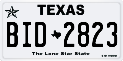 TX license plate BID2823