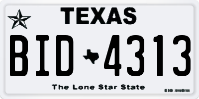 TX license plate BID4313
