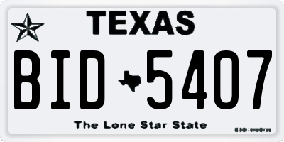 TX license plate BID5407