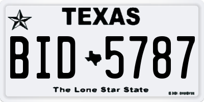 TX license plate BID5787