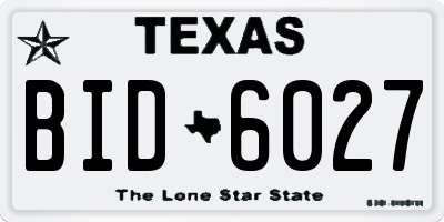 TX license plate BID6027