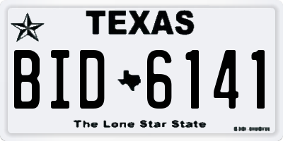 TX license plate BID6141