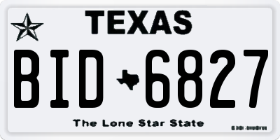 TX license plate BID6827