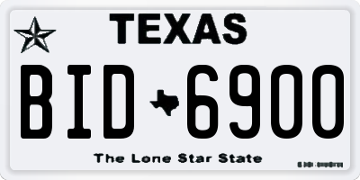 TX license plate BID6900