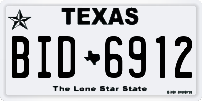 TX license plate BID6912