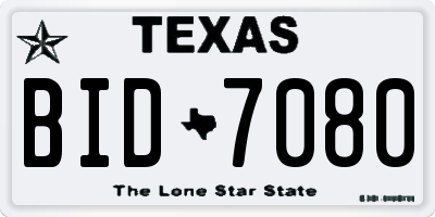 TX license plate BID7080