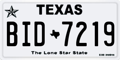 TX license plate BID7219