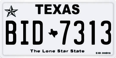 TX license plate BID7313