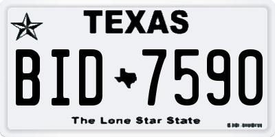 TX license plate BID7590