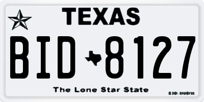 TX license plate BID8127