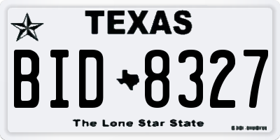 TX license plate BID8327