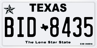 TX license plate BID8435