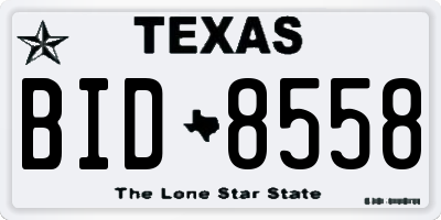 TX license plate BID8558