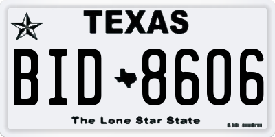 TX license plate BID8606