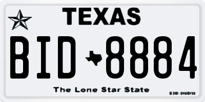 TX license plate BID8884