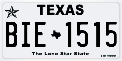 TX license plate BIE1515