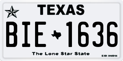 TX license plate BIE1636
