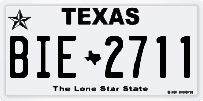 TX license plate BIE2711