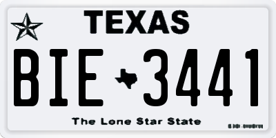 TX license plate BIE3441