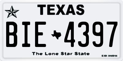 TX license plate BIE4397