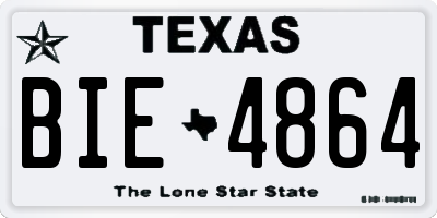 TX license plate BIE4864