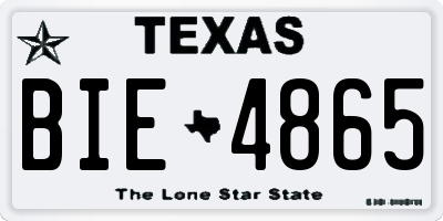 TX license plate BIE4865