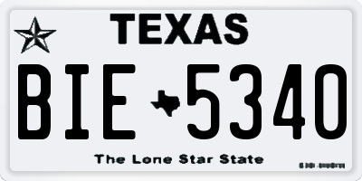 TX license plate BIE5340