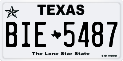 TX license plate BIE5487