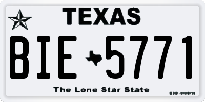 TX license plate BIE5771