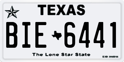 TX license plate BIE6441