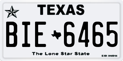 TX license plate BIE6465