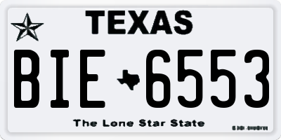 TX license plate BIE6553