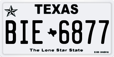 TX license plate BIE6877