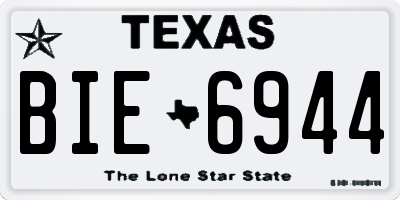 TX license plate BIE6944