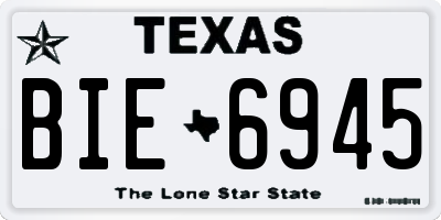 TX license plate BIE6945