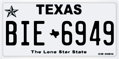 TX license plate BIE6949