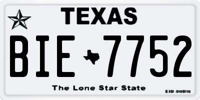 TX license plate BIE7752