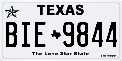 TX license plate BIE9844