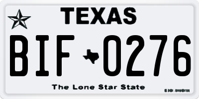 TX license plate BIF0276