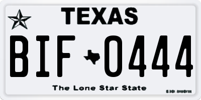 TX license plate BIF0444