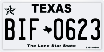 TX license plate BIF0623