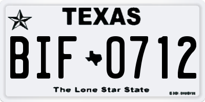 TX license plate BIF0712