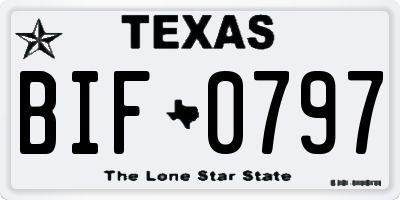 TX license plate BIF0797