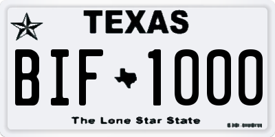 TX license plate BIF1000