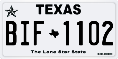 TX license plate BIF1102