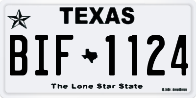 TX license plate BIF1124
